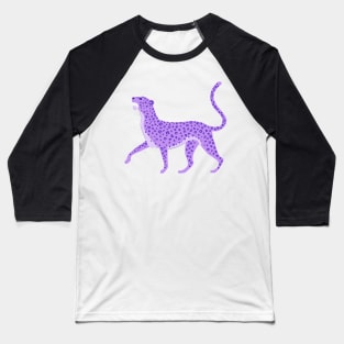 Purple Leopard Drawing Baseball T-Shirt
